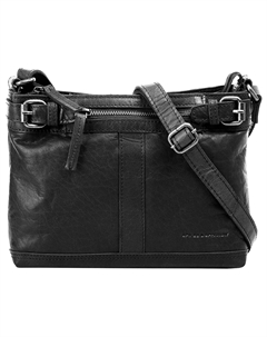 Сумка через плечо, натуральная кожа, черный Spikes & sparrow