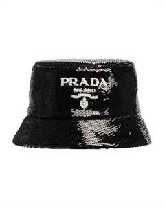Панама с блестками, черный Prada