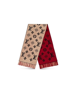 Шарф женский вязаный, красный / бежевый Louis vuitton