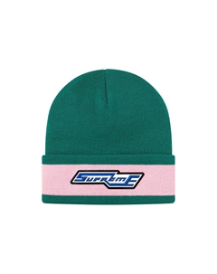 Шапка Cuff Stripe, зеленый / розовый Supreme