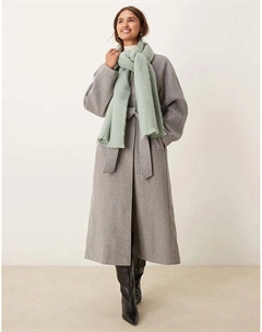 Шарф из смеси шерсти с необработанным краем зеленого цвета Asos design