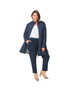 Женская стеганая куртка на молнии больших размеров, темно-синий Ellos