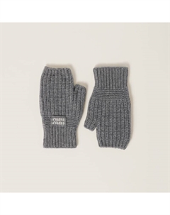 Перчатки из шерсти и кашемира, серый Miu miu