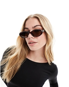 Овальные солнцезащитные очки кристально-коричневого цвета DESIGN Asos