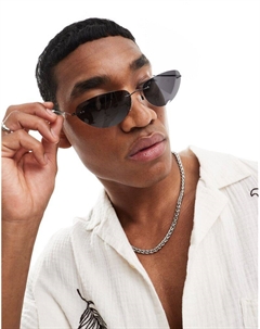 Черные солнцезащитные очки без оправы «кошачий глаз» DESIGN Asos