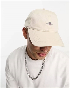 Бежевая бейсболка с логотипом в виде герба, унисекс Gant