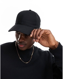 Классическая бейсболка из хлопка черного цвета DESIGN Asos