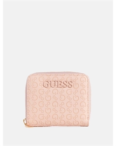 Кошелек Bowie на круговой молнии с тиснением, цвет Blush Guess factory