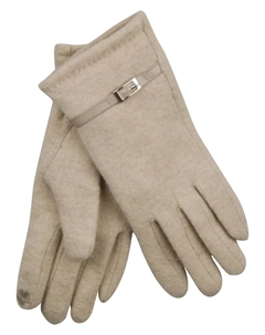 Флисовые перчатки с декоративными ремешками, бежевый Capelli new york