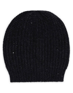 Шапка бини фактурной вязки, черный Brunello cucinelli