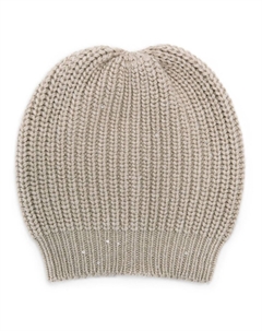 Шапка бини в рубчик, бежевый Brunello cucinelli