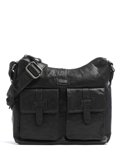 Сумка на плечо Bronco из зерненой кожи, черный Spikes & sparrow