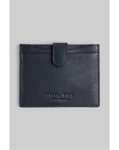 Кожаная визитница с застежкой-кнопкой, темно-синий Steel & jelly