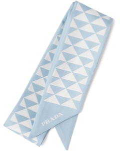 Твиловый платок с принтом, синий Prada