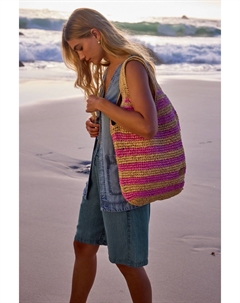 Соломенная сумка через плечо, розовый Next