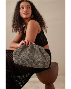 Клатч из рафии, черный Next