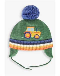 Шапка для мальчика с аппликацией на трактор, хаки Jojo maman bébé