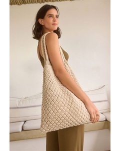Сумка на плечо из макраме связанная крючком, белый Next