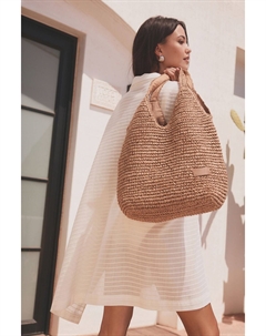 Соломенная сумка через плечо, бежевый Next