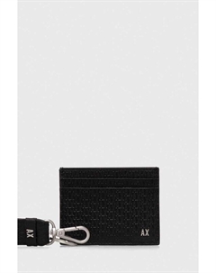 Кожаная визитница и брелок для ключей, черный Armani exchange