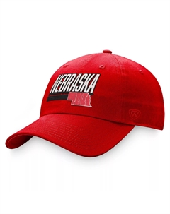 Мужская регулируемая шляпа красная Nebraska Huskers Slice Top of the world