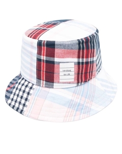 Клетчатая панама с нашивкой-логотипом, синий Thom browne