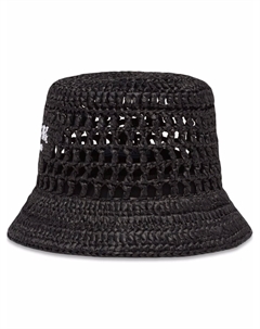 Панама с вышитым логотипом, черный Prada