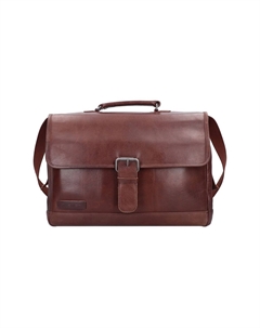 Кварцевый кожаный портфель с отделением для ноутбука 41 см PLEVIER, темно-коричневый Plevier