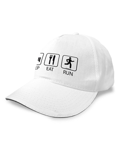 Бейсболка Sleep Eat And Run, белый Kruskis