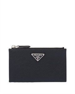 Картхолдер из сафьяновой кожи, черный Prada