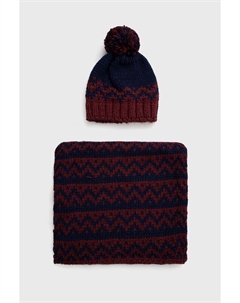 Шапка и шарф из шерсти, темно-синий Answear lab