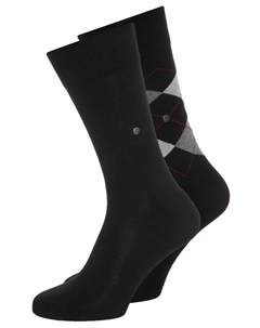 Носки EVERYDAY ARGYLE MIX 2-PACK ONE-SIZE, цвет black Burlington