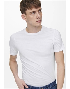 Базовая футболка Onsbasic Slim O Neck 2 Pack, белый Only & sons