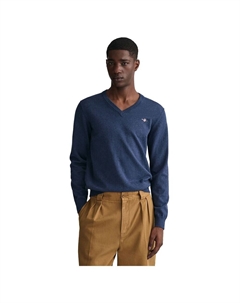 Свитер Classic Cotton V Neck, синий Gant
