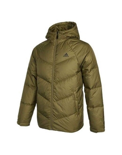 Пуховик Solid Color Sports Stay Warm hooded down Jacket Green, зеленый Adidas