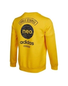 Толстовка Men's neo Logo Round Neck Pullover Long Sleeves Yellow, желтый Adidas