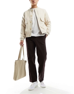 Коричневые свободные брюки чинос joel Weekday