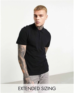 Черное поло из пике Asos