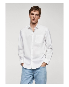 Рубашка --, синий Mango