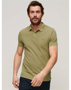 Рубашка-поло из пике, оливковый хаки Superdry