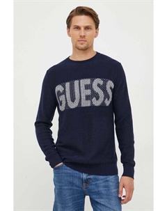 Свитер из смесовой шерсти, темно-синий Guess