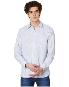 Рубашка Foliage Striped Linen, синий Johnston & murphy