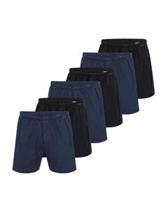 Боксеры Boxershorts Singel-Jersey, цвет Schwarz / Dunkelblau Schiesser