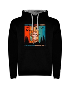 Худи Keep Calm Sloth Two-Colour, черный Kruskis