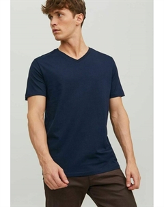 Базовая футболка V-AUSSCHNITT, темно-синий пиджак Jack & jones