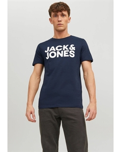 Футболка с принтом JJECORP LOGO SS O NECK NOOS, темно-синий пиджак Jack & jones