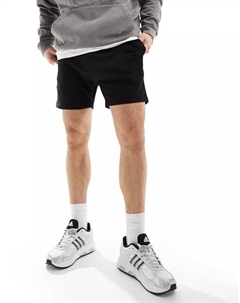 Черные укороченные шорты узкого кроя Asos