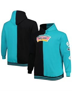 Мужской черный/бирюзовый пуловер с капюшоном San Antonio Spurs Big & Tall Hardwood Classics Mitchell and ness