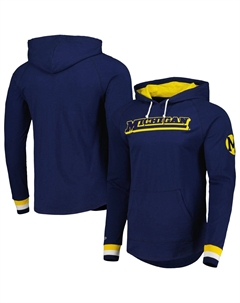 Мужской темно-синий пуловер с капюшоном Michigan Wolverines Legendary реглан Mitchell and ness