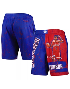 Мужские шорты Allen Iverson Royal Philadelphia 76ers Hardwood Classics Player Burst Mitchell and ness